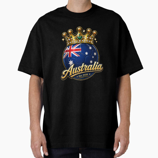 Australia flag Crowned Soccer Ball by QuiteOrbit Unisex T-shirt, Sweatshirt, Hoodie, Long Sleeve Tee - T-Shirt, Sweatshirt, Hoodie