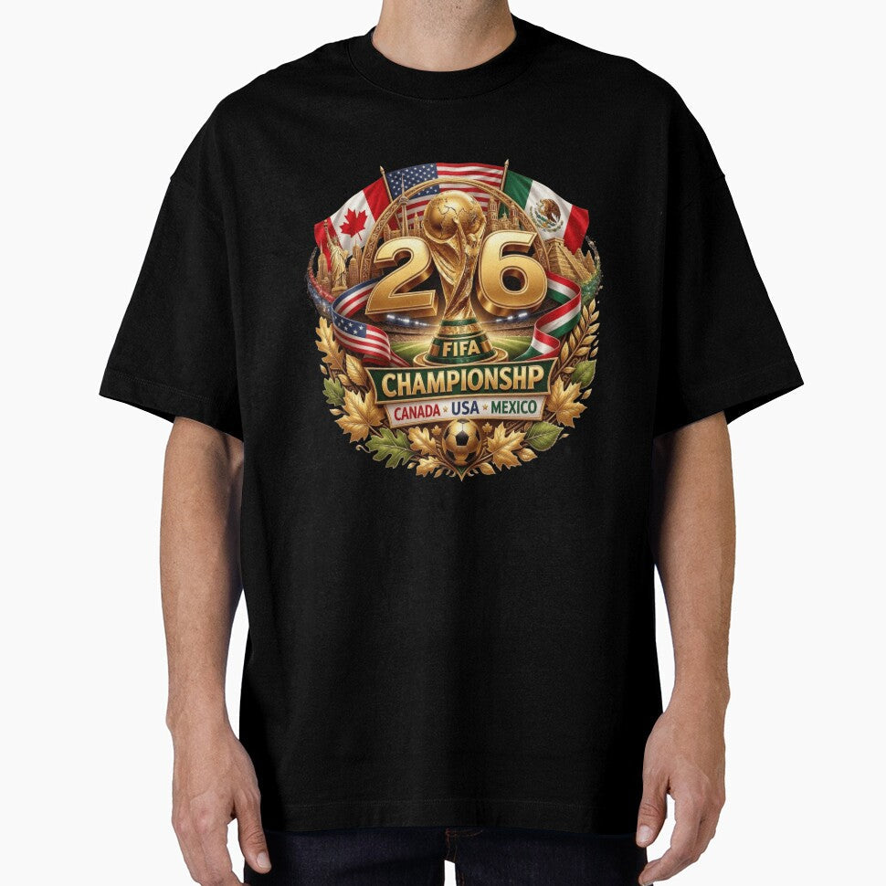 World Football Championship Soccer 2026 USA Canada Mexico by Thread&Fable Unisex T-shirt, Sweatshirt, Hoodie, Long Sleeve Tee - T-Shirt, Sweatshirt, Hoodie