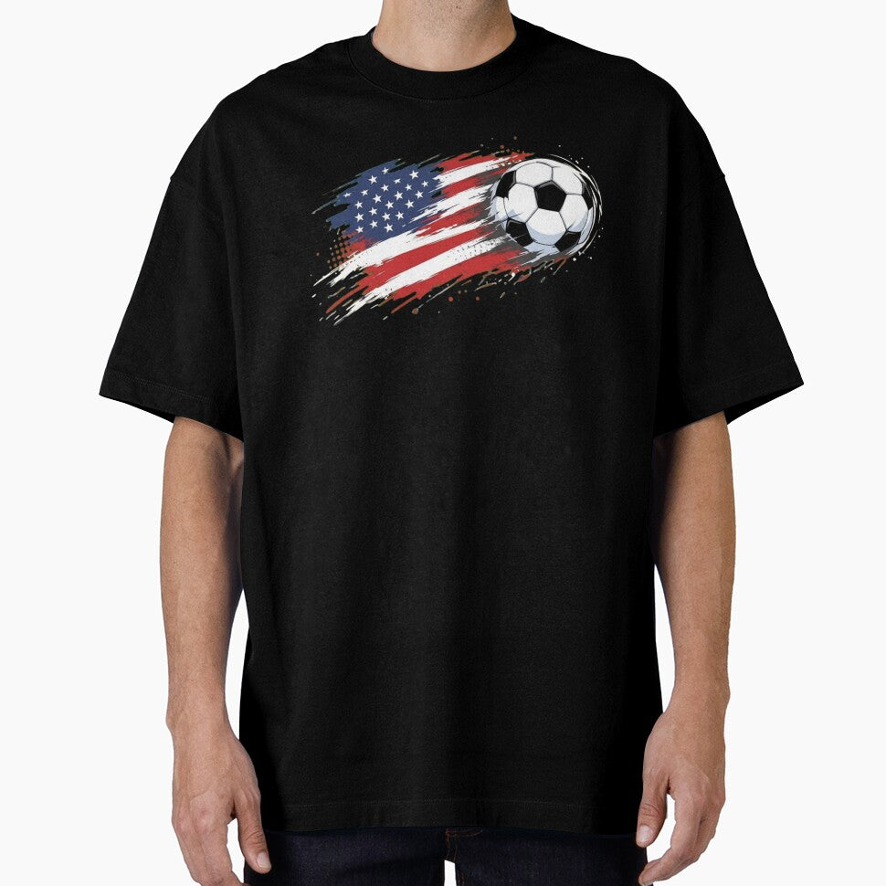 USA Soccer Ball American Flag Patriotic Sports Design by haitrieuic96 Unisex T-shirt, Sweatshirt, Hoodie, Long Sleeve Tee - T-Shirt, Sweatshirt, Hoodie