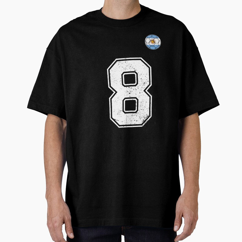 Number 8 Argentina Flag Football Fan by RoyesButler Unisex T-shirt, Sweatshirt, Hoodie, Long Sleeve Tee - T-Shirt, Sweatshirt, Hoodie