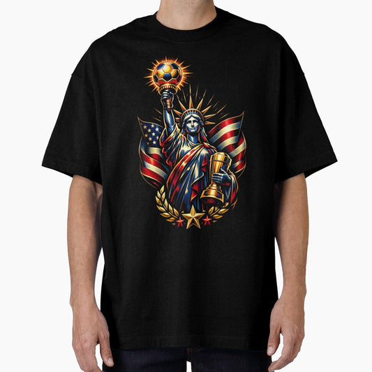 American Liberty Soccer 2026 Glory Retro Emblem by Majnon8bp Unisex T-shirt, Sweatshirt, Hoodie, Long Sleeve Tee - T-Shirt, Sweatshirt, Hoodie
