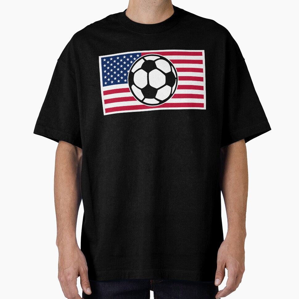 USA Soccer Flag by theshirtshops Unisex T-shirt, Sweatshirt, Hoodie, Long Sleeve Tee - T-Shirt, Sweatshirt, Hoodie