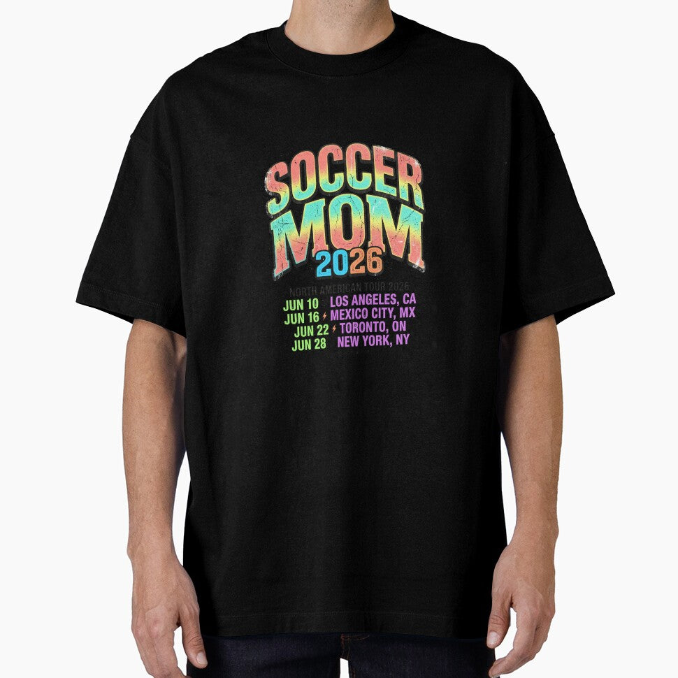 Soccer Mom 2026 Tour Cities North America Football by PictoVibe Unisex T-shirt, Sweatshirt, Hoodie, Long Sleeve Tee - T-Shirt, Sweatshirt, Hoodie