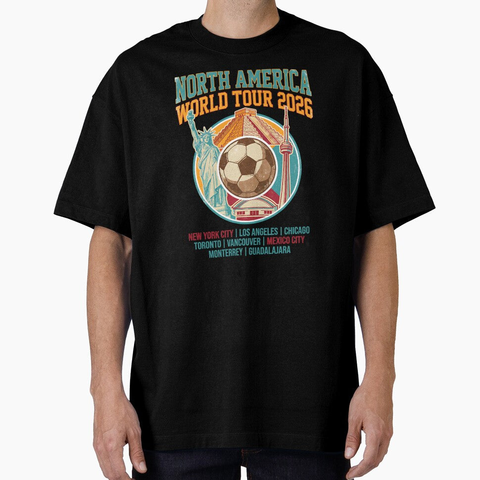 2026 World Tour Soccer T-Shirt - North America Stadium Series - Vintage Streetwear Tee USA Canada Mexico by Lukzol - T-Shirt, Sweatshirt, Hoodie