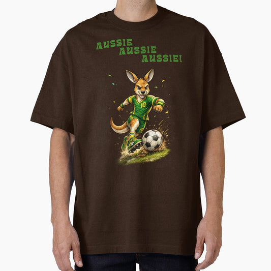 Aussie Soccer Roo, Australian Football Mascot Kangaroo AUSSIE AUSSIE AUSSIE by Cadsdiva Unisex T-shirt, Sweatshirt, Hoodie, Long Sleeve Tee - T-Shirt, Sweatshirt, Hoodie