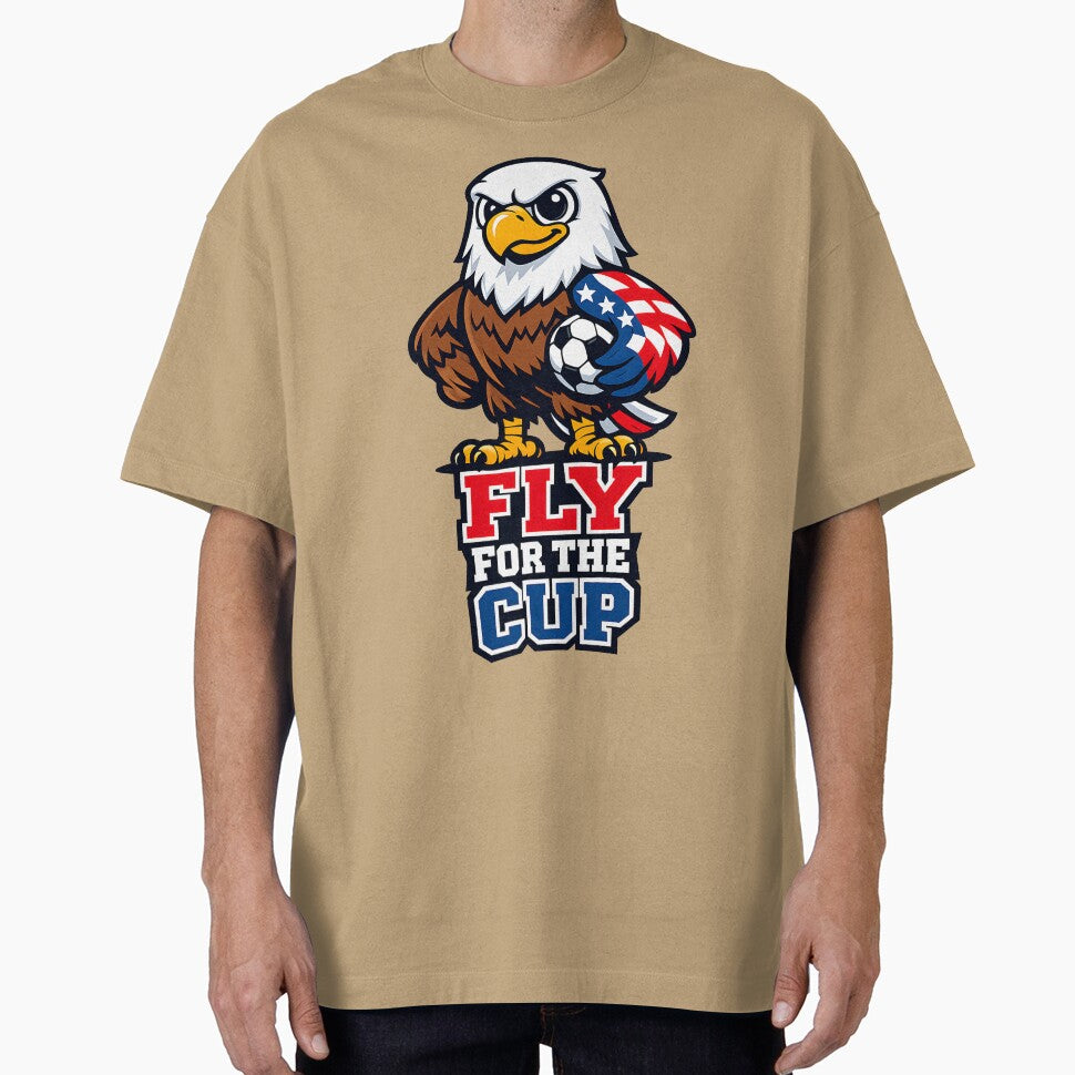 USA Bald Eagle Soccer Mascot  Fly For The Cup Patriotic Football Fan T-Shirt Sticker by  Artistry in Motion by MADsrecreation - T-Shirt, Sweatshirt, Hoodie