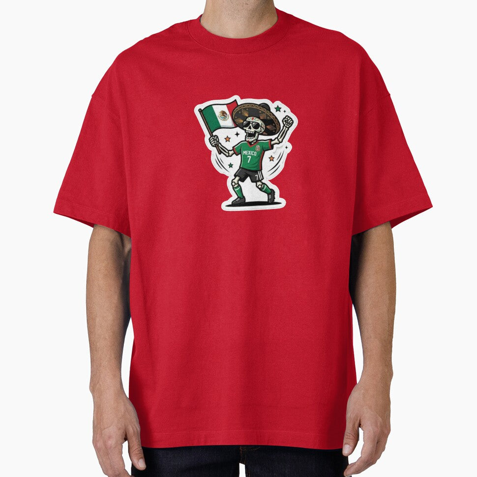 Mexican Skeleton Day of the Dead Soccer Sticker - El Tri 2026 by abdollahmh2021 Unisex T-shirt, Sweatshirt, Hoodie, Long Sleeve Tee - T-Shirt, Sweatshirt, Hoodie