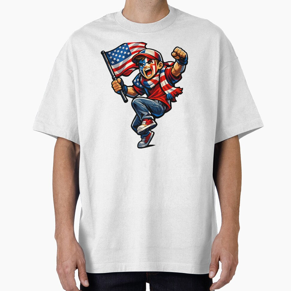USA World Cup 2026 Super Fan  Patriotic Soccer Supporter Illustration by MirAgency Unisex T-shirt, Sweatshirt, Hoodie, Long Sleeve Tee - T-Shirt, Sweatshirt, Hoodie