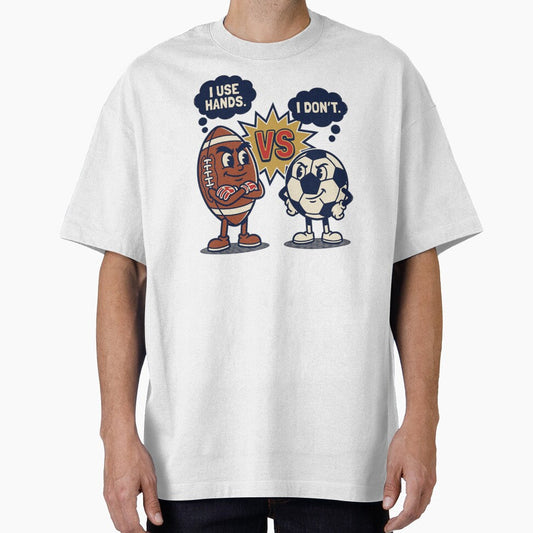 American Football vs Soccer VS Badge V2 by 1RSN Unisex T-shirt, Sweatshirt, Hoodie, Long Sleeve Tee - T-Shirt, Sweatshirt, Hoodie