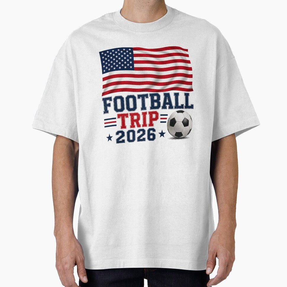 USA Football Trip 2026 Fan Travel Design by OfficeFighter Unisex T-shirt, Sweatshirt, Hoodie, Long Sleeve Tee - T-Shirt, Sweatshirt, Hoodie