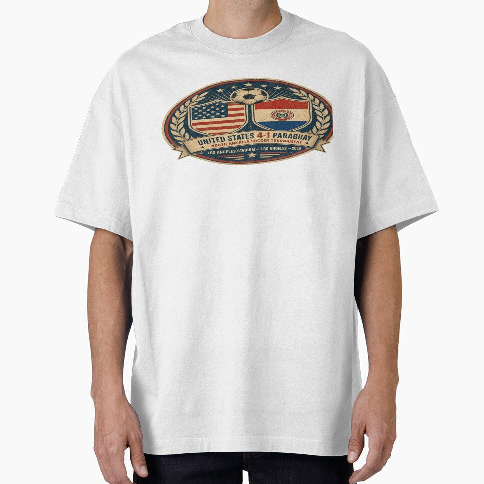 USA Paraguay Soccer Cup Badge 2026 by BrickByDream Unisex T-shirt, Sweatshirt, Hoodie, Long Sleeve Tee - T-Shirt, Sweatshirt, Hoodie