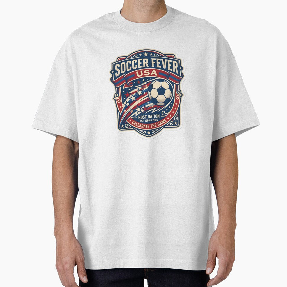 Soccer Fever USA 2026 World Cup Vintage Host Nation Football Emblem by Greemo03 Unisex T-shirt, Sweatshirt, Hoodie, Long Sleeve Tee - T-Shirt, Sweatshirt, Hoodie