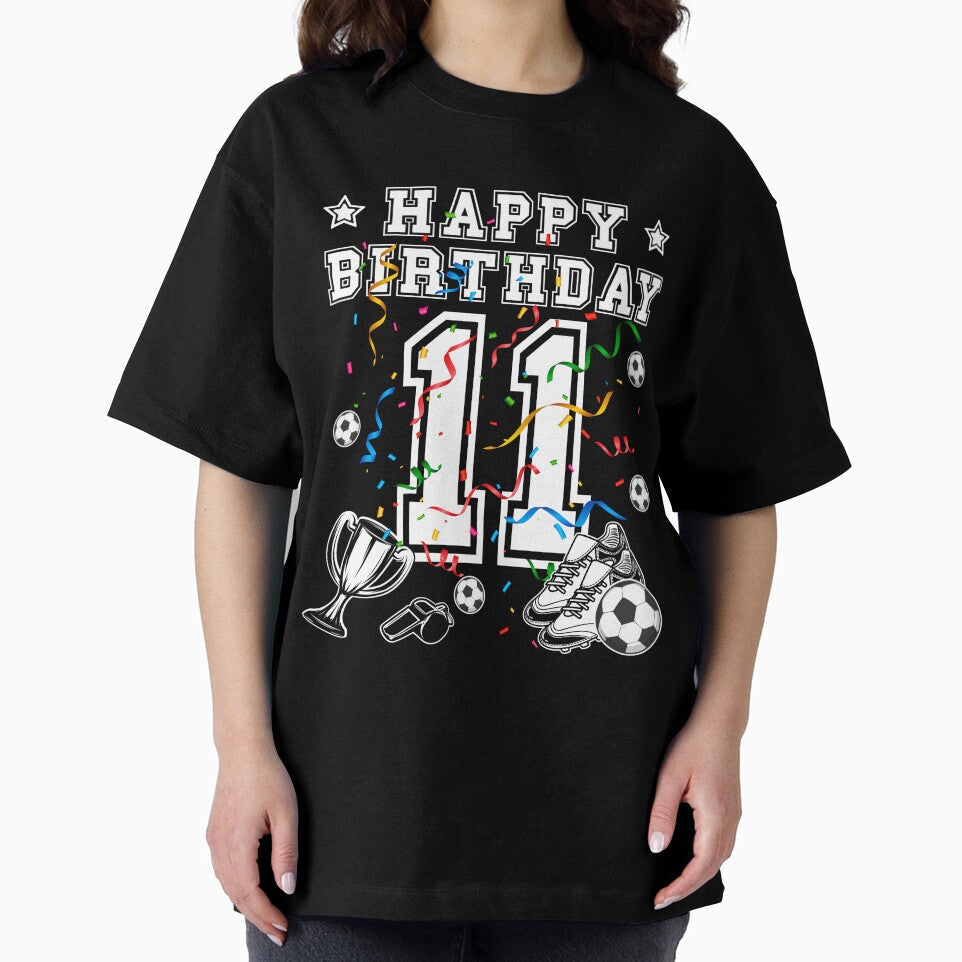 Soccer Birthday 11 Years jersey ball by -Designs - Adult & Kids T-Shirts, Sweatshirts & Hoodies apparel design preview 2