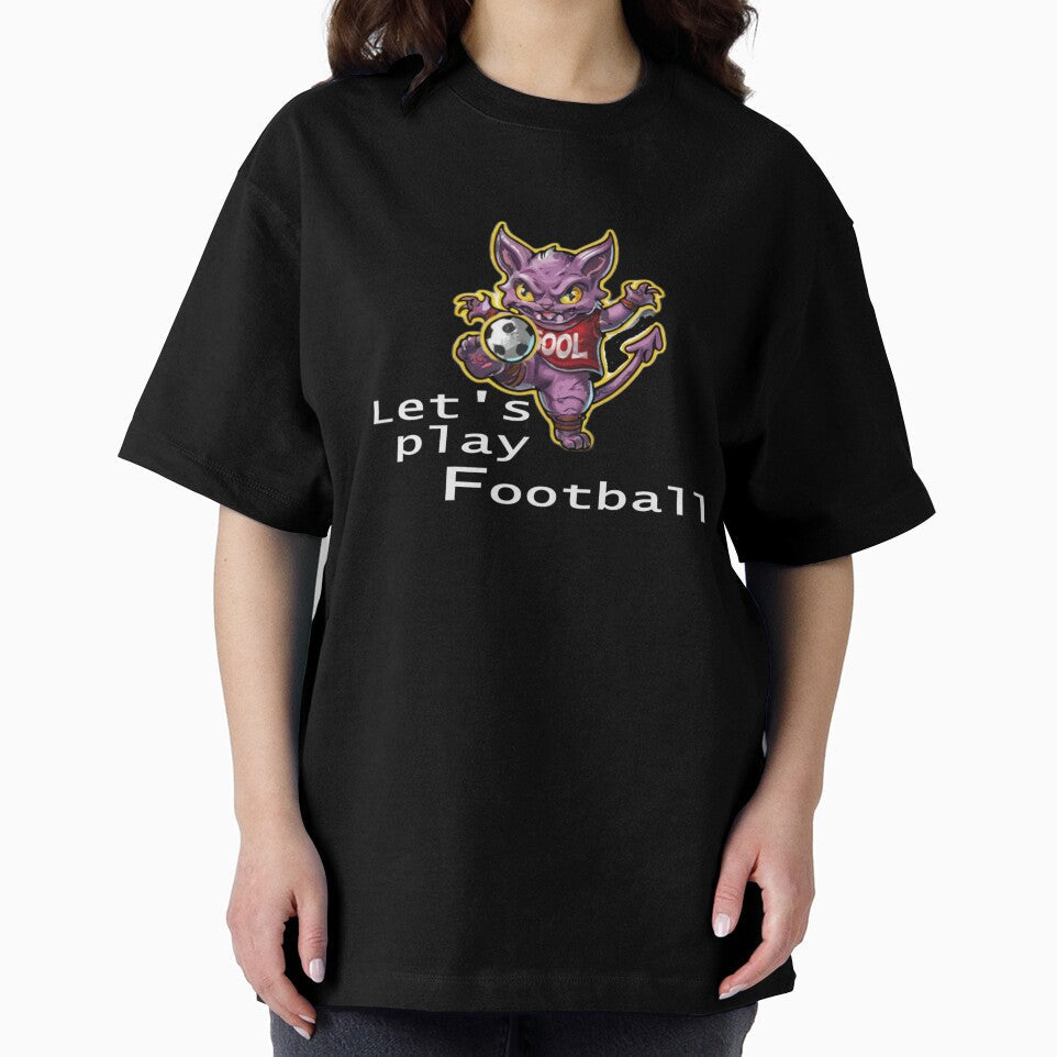 Demon Cat soccer player with text 'Let's play - Adult & Kids T-Shirts, Sweatshirts & Hoodies apparel design preview 2