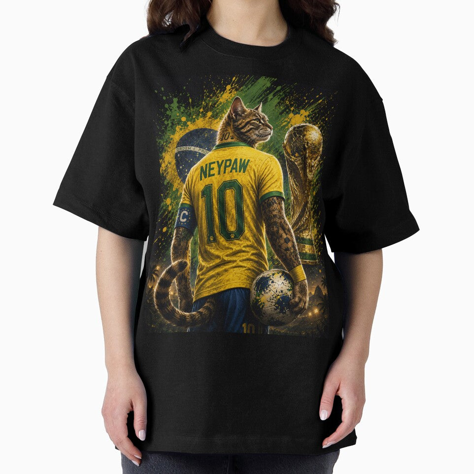 NeyPaw 10 Cat Football Legend Brazilian Soccer - Adult & Kids T-Shirts, Sweatshirts & Hoodies apparel design preview 2
