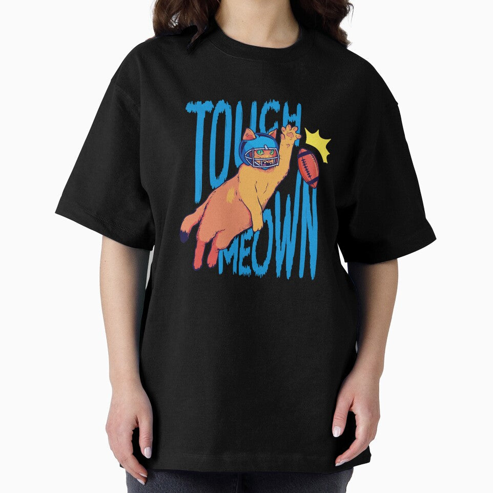 Cat Playing Football Touch Meown by GabrieSketcham - Adult & Kids T-Shirts, Sweatshirts & Hoodies apparel design preview 2