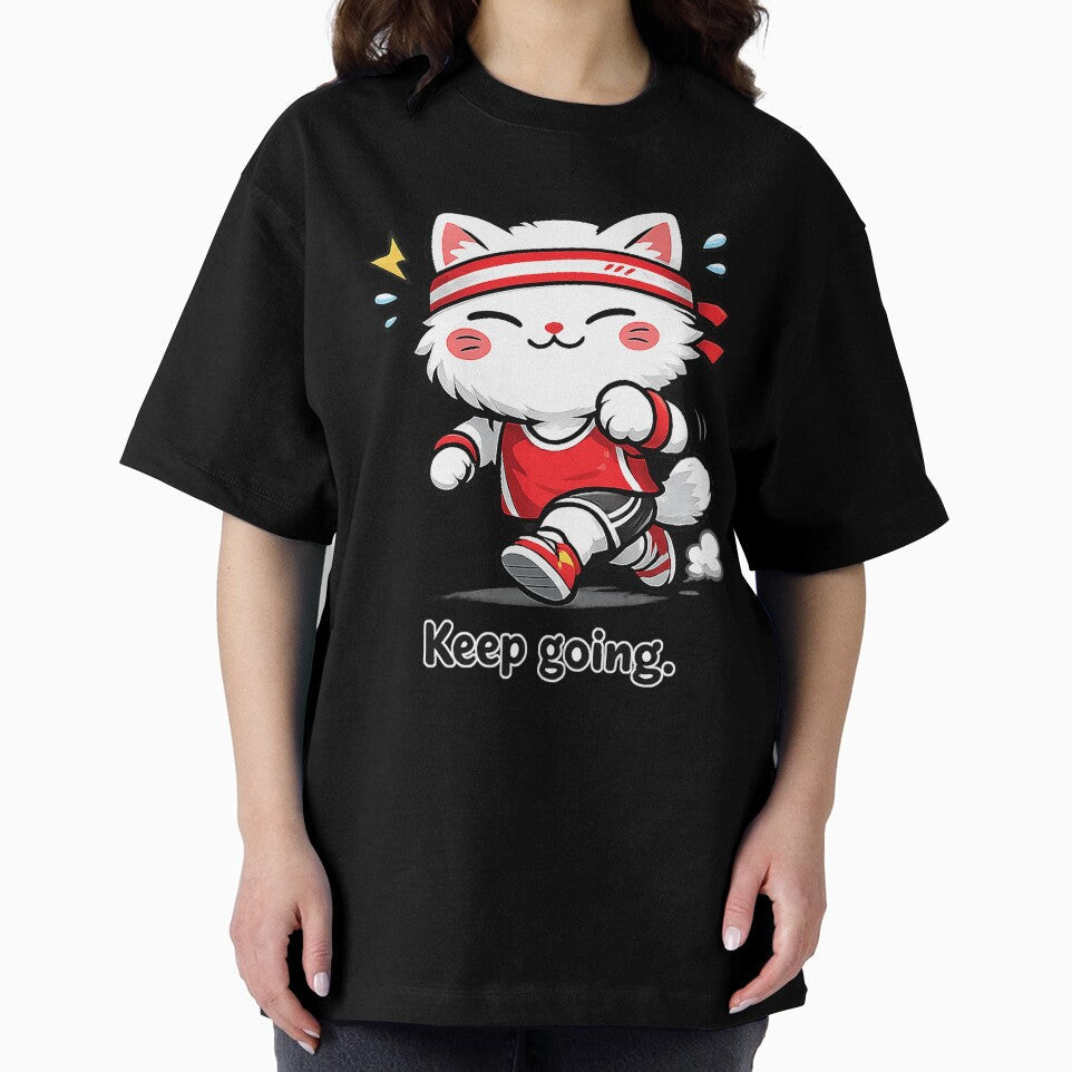 Sporty Cat in Action Mode by AlvelinaCP - Adult & Kids T-Shirts, Sweatshirts & Hoodies apparel design preview 2