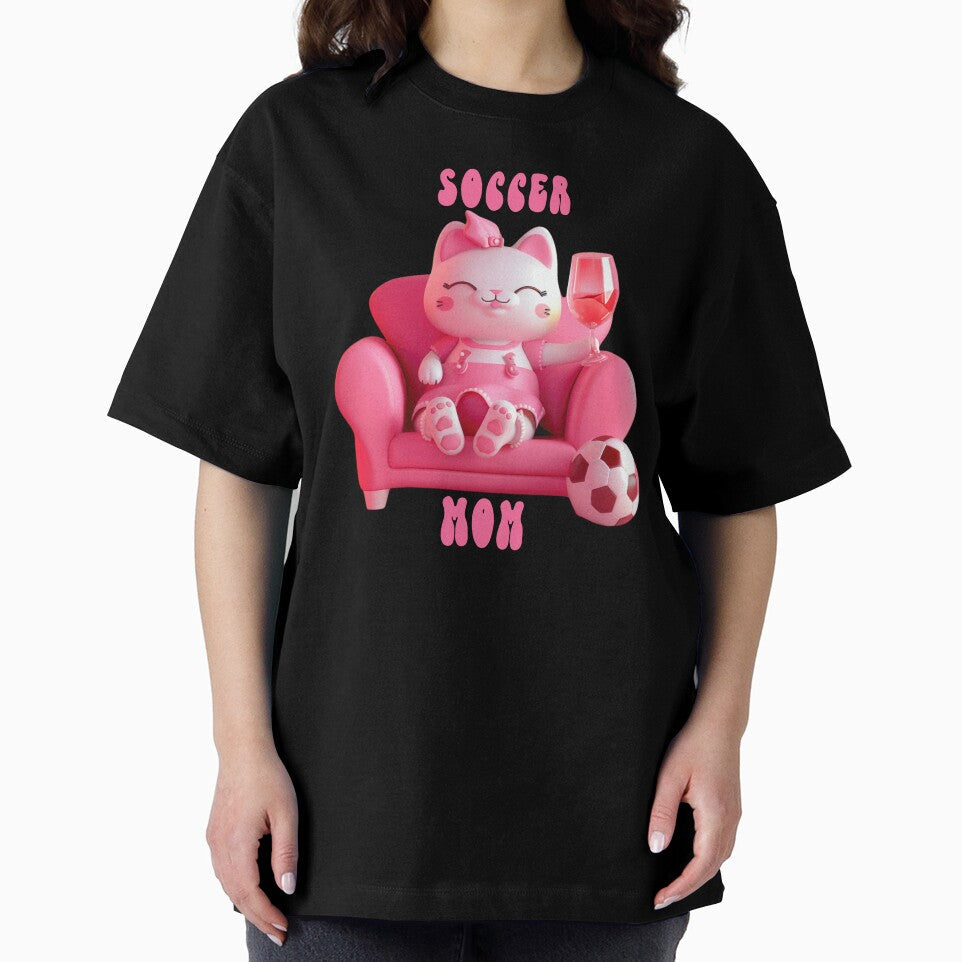 Soccer Mom Cute Cat by Wildeygirl - Adult & Kids T-Shirts, Sweatshirts & Hoodies apparel design preview 2