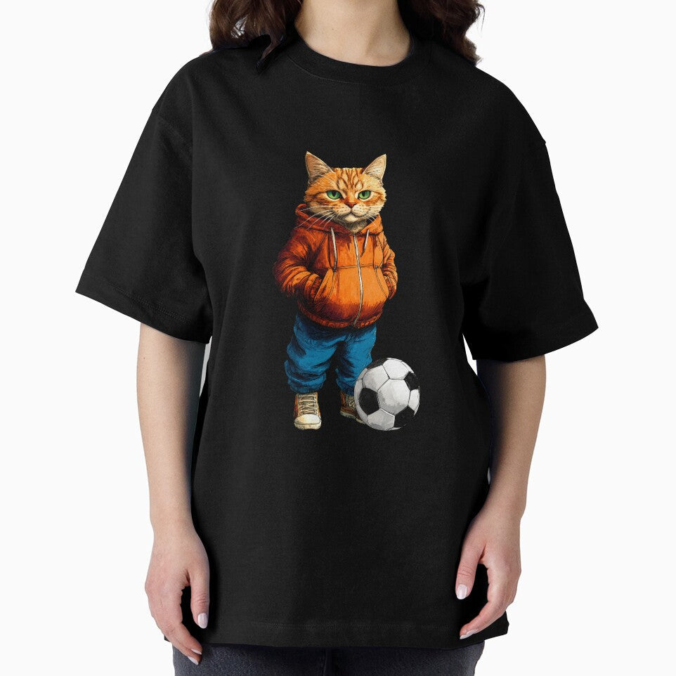 Footballer Cat by Soulskier - Adult & Kids T-Shirts, Sweatshirts & Hoodies apparel design preview 2