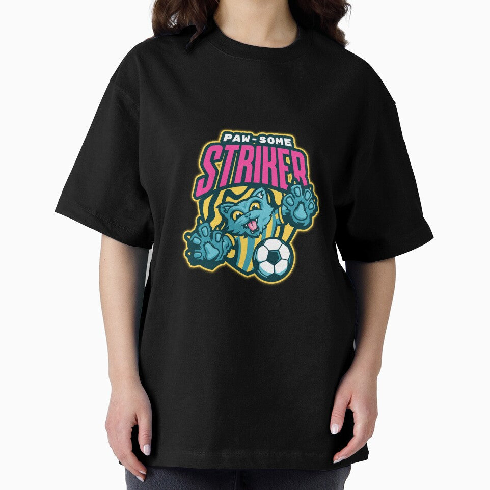 Paw-Some Striker Cute Cat Footballer Score Goal by - Adult & Kids T-Shirts, Sweatshirts & Hoodies apparel design preview 2
