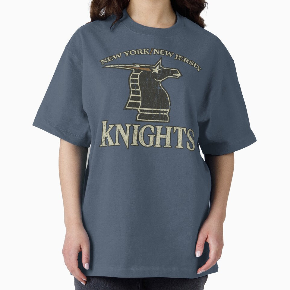 New York / New Jersey Knights 1991 by AstroZombie6669 sports jersey product view 2