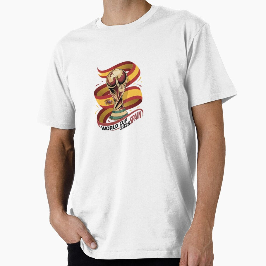 Spain World Cup 2026 Pride - Trophy & National Flag Graphic by Deviantfant Unisex T-shirt, Sweatshirt, Hoodie, Long Sleeve Tee - T-Shirt, Sweatshirt, Hoodie