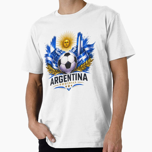Argentina Football Ultra Modern Minimal Football Design by TKOprintdesigns Unisex T-shirt, Sweatshirt, Hoodie, Long Sleeve Tee - T-Shirt, Sweatshirt, Hoodie