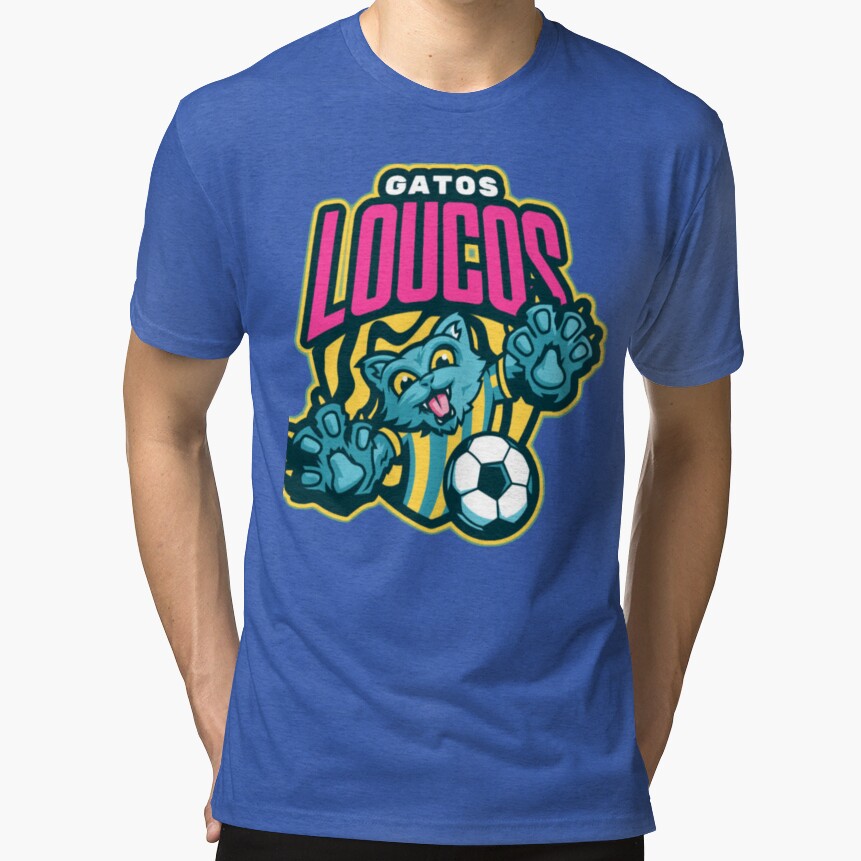 Gatos Loucos Soccer Cat Mascot by GenZFashion000 - Adult & Kids T-Shirts, Sweatshirts & Hoodies apparel design preview 1