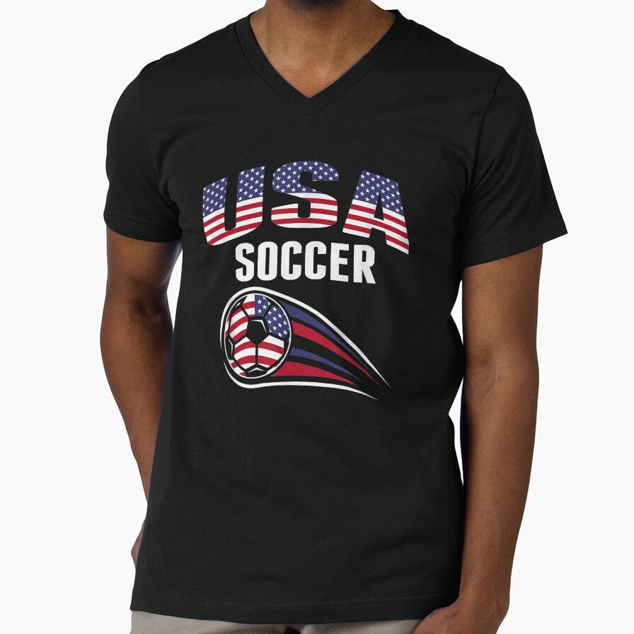 USA Soccer American Flag Soccer Ball T-Shirt  USA Football Fan Design by 3liegy Unisex T-shirt, Sweatshirt, Hoodie, Long Sleeve Tee - T-Shirt, Sweatshirt, Hoodie