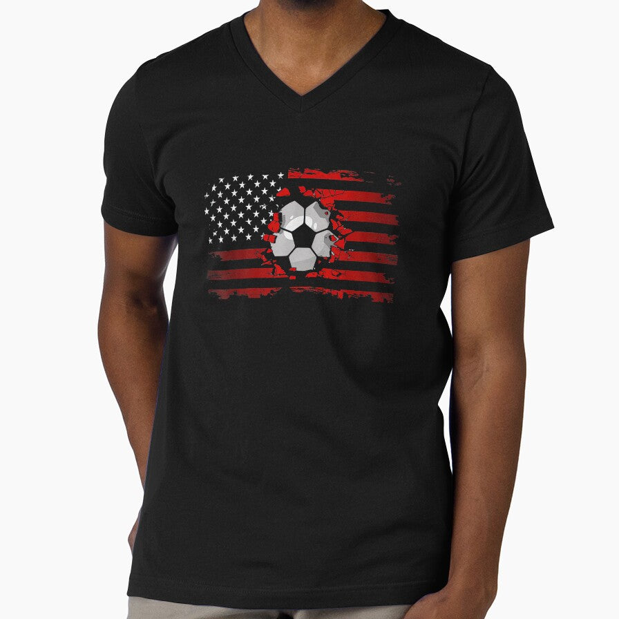 USA Soccer American Flag Distressed Soccer Ball T-Shirt by 3liegy Unisex T-shirt, Sweatshirt, Hoodie, Long Sleeve Tee - T-Shirt, Sweatshirt, Hoodie