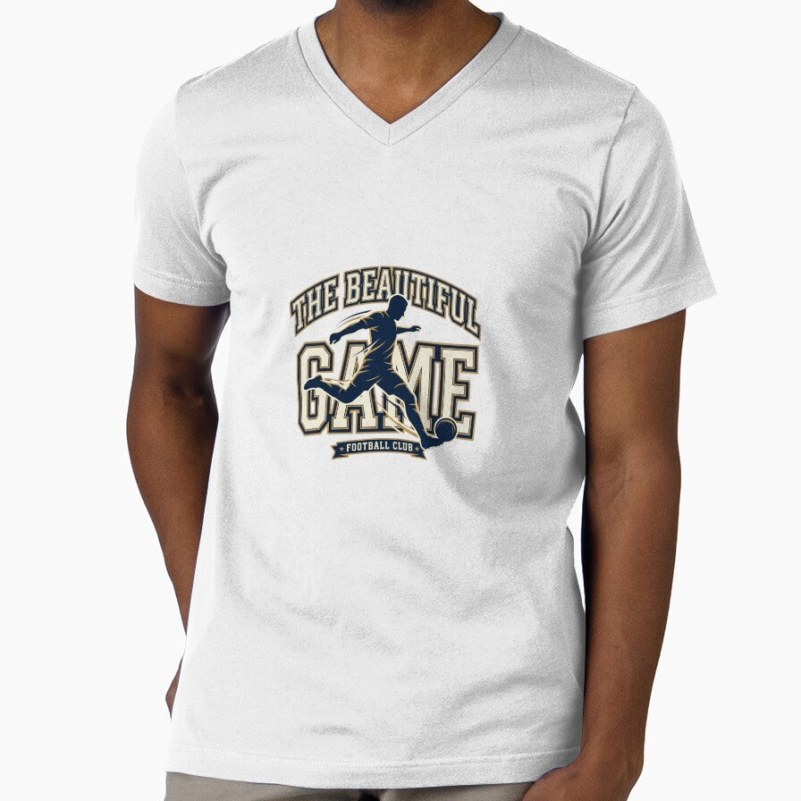 The Beautiful Game  Varsity Football Typography Club Style by David Mateo ArtWorks Unisex T-shirt, Sweatshirt, Hoodie, Long Sleeve Tee - T-Shirt, Sweatshirt, Hoodie