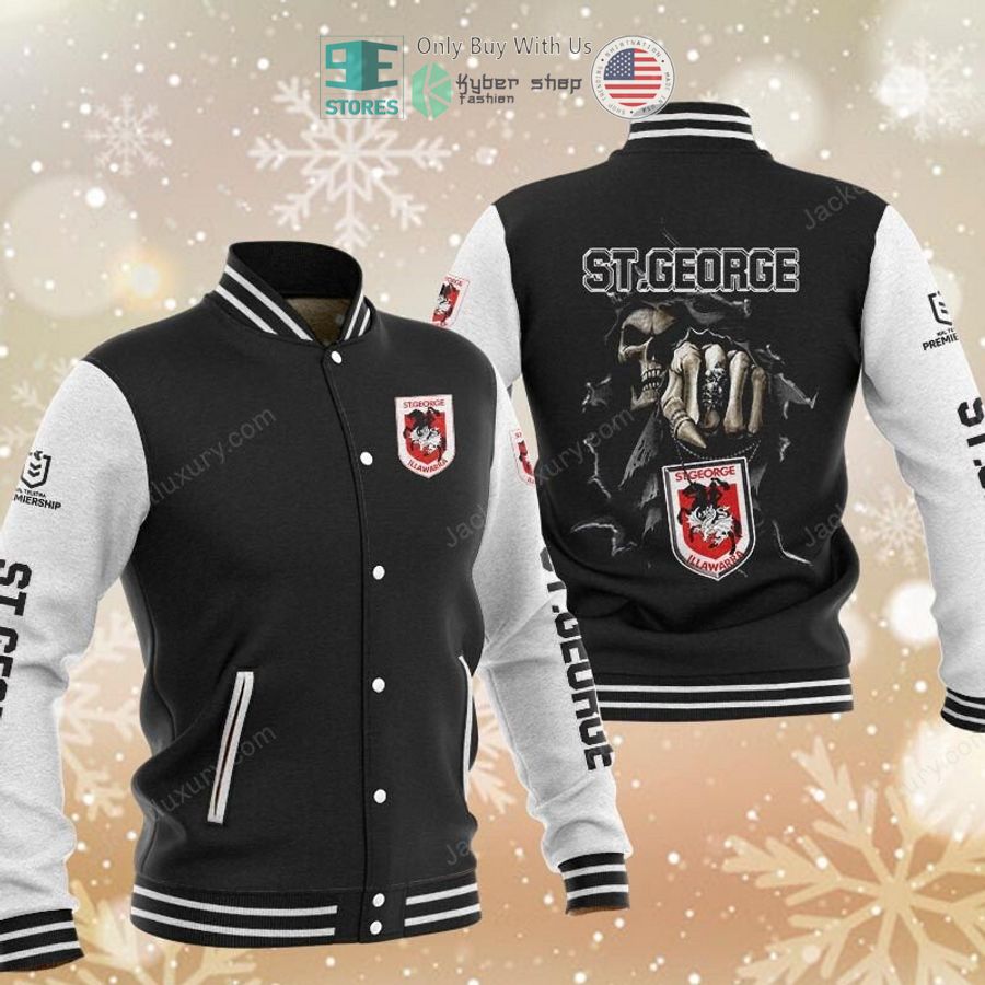 BEST St. George Illawarra Dragons Death Baseball Jacket baseball jersey product view 1