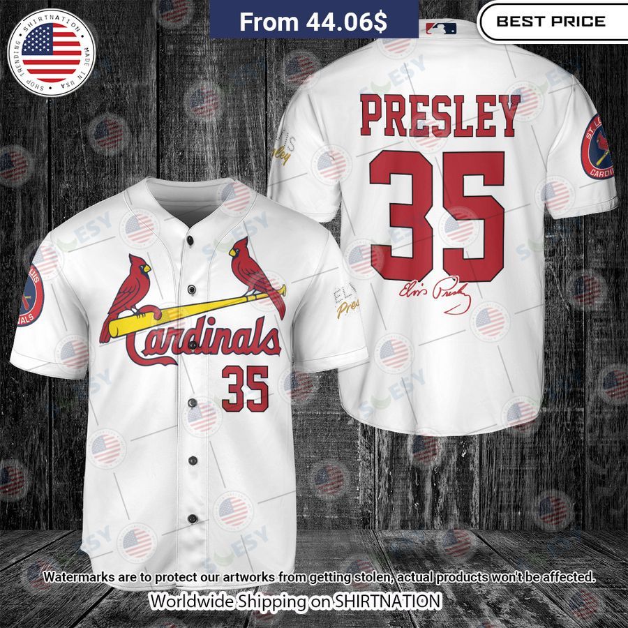 St Louis 35 Cardinals Elvis Presley Baseball Jersey baseball jersey product view 1