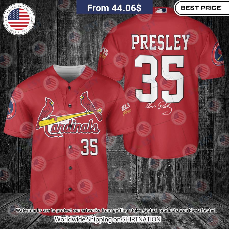 St. Louis Cardinals 35 Elvis Presley Baseball Jersey baseball jersey product view 1