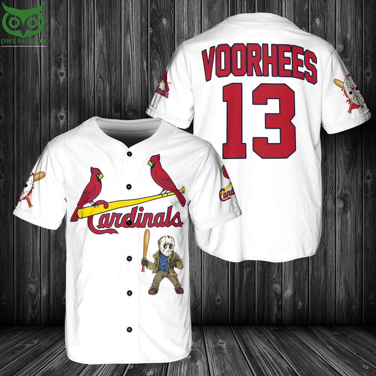 St.Louis Cardinals Jason Voorhees Baseball Jersey baseball jersey product view 1