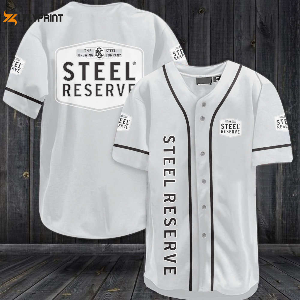 Steel Reserve All Over Print Unisex Baseball Jersey - Light Gray - lylyprint.com baseball jersey product view 1
