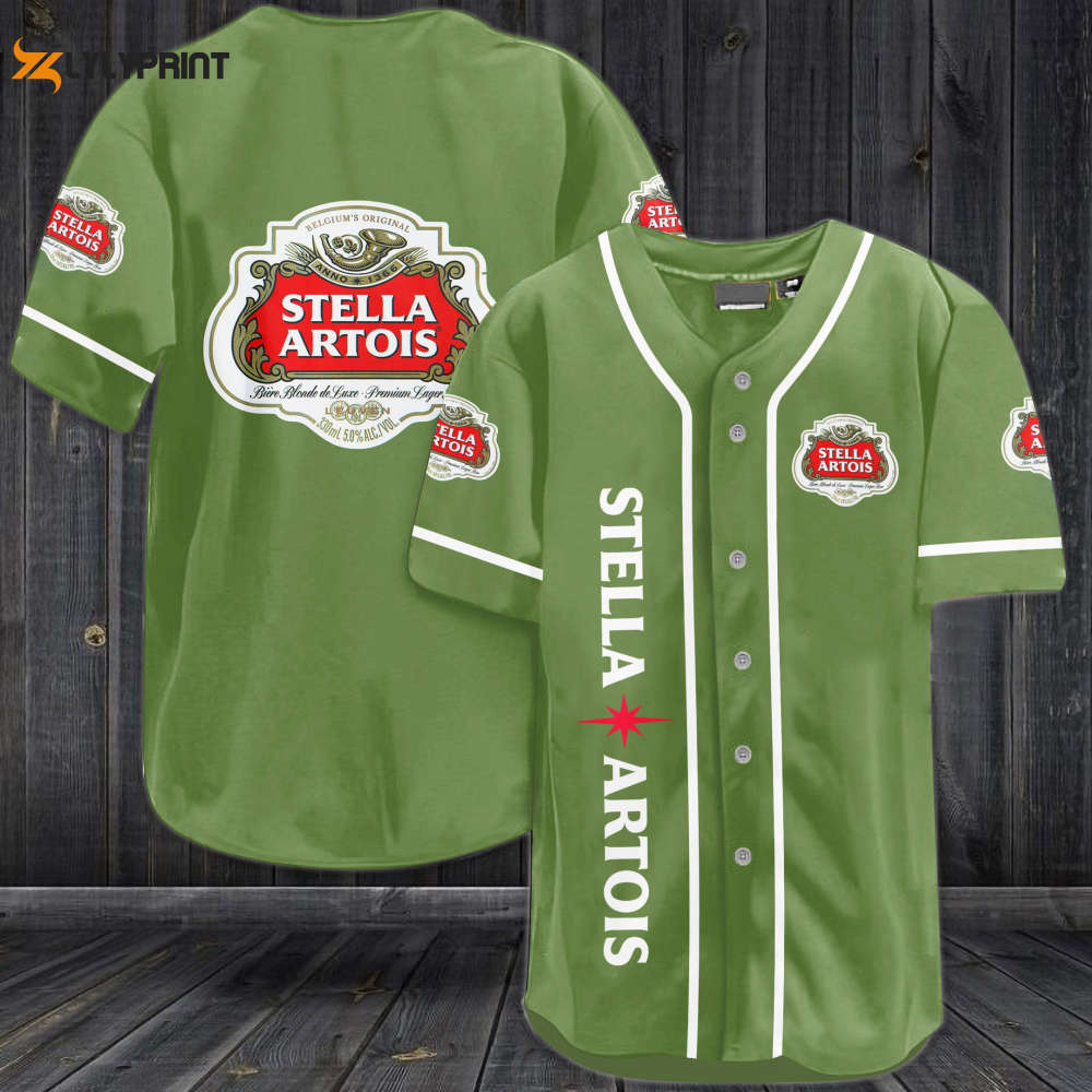 Stella Artois Beer Baseball Jersey - Gift for Men Women - lylyprint.com baseball jersey product view 1