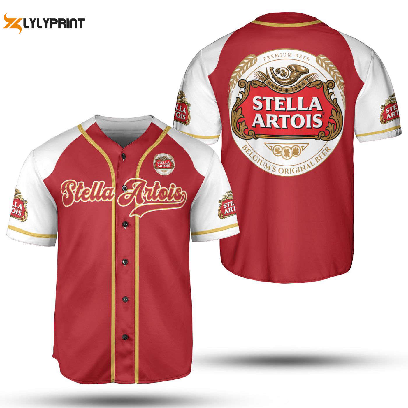 Authentic Stella Artois Beer Belgium MLB Jersey Shirt - Perfect for Baseball Fans! - lylyprint.com baseball jersey product view 1