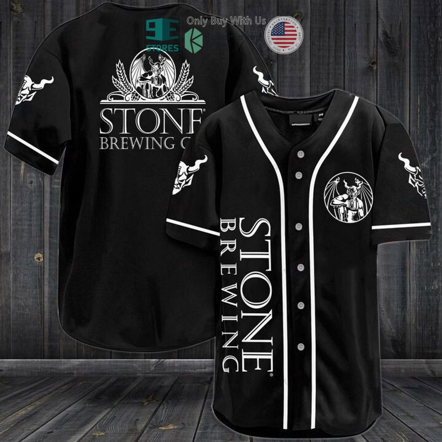BEST Stone Brewing logo black Baseball Jersey baseball jersey product view 1