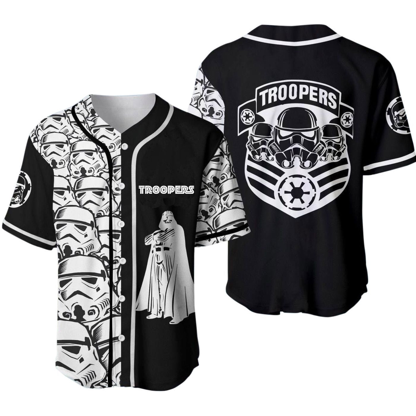 Stormtrooper White Black Baseball Jersey - Gift for Men Women - Gift for Men Women - lylyprint.com baseball jersey product view 2