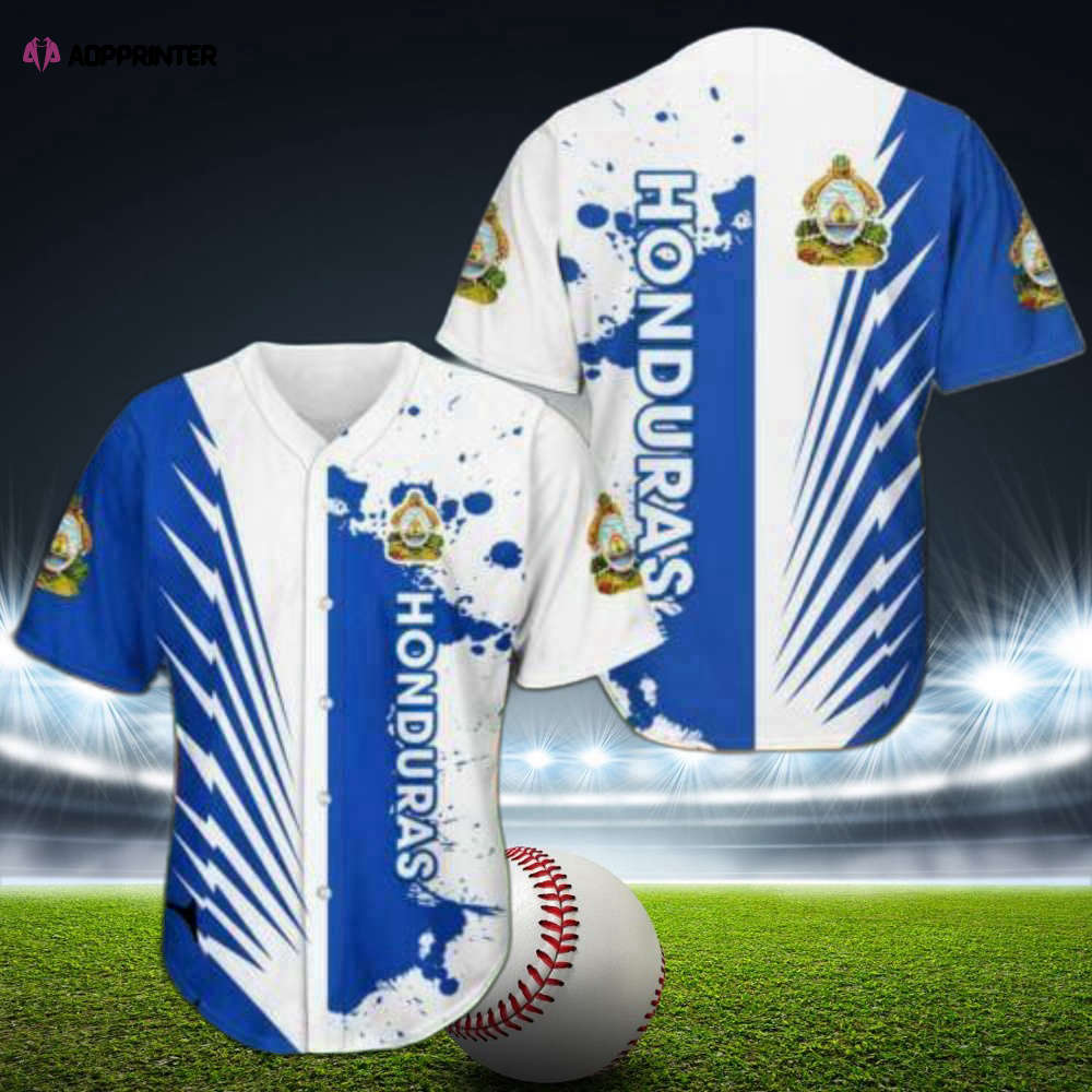 Stylish Blue White Honduras Baseball Jersey - Simple Design Top Quality - Aopprinter baseball jersey product view 1