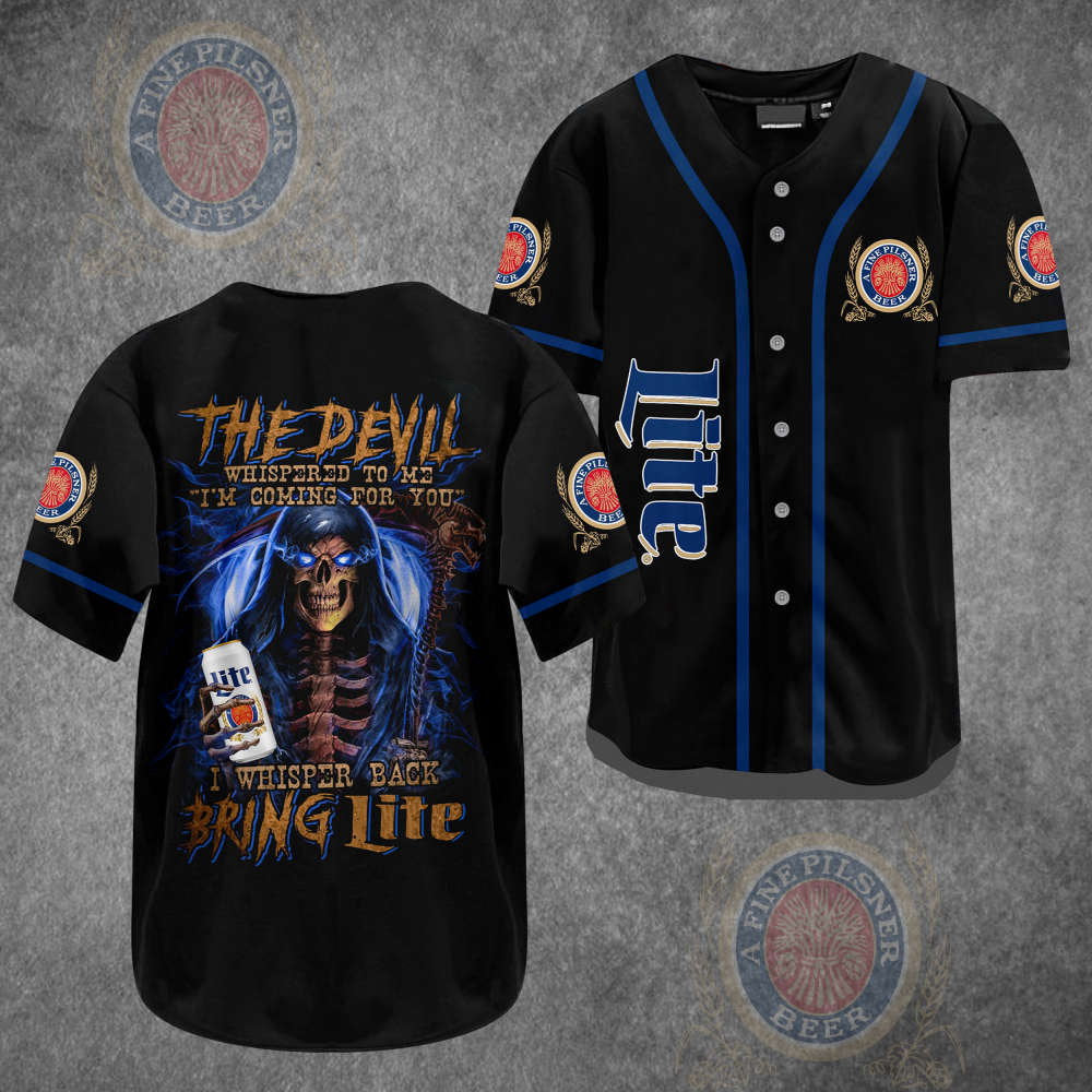 Stylish Devil Whisper Lite Beer Baseball Jersey: Lightweight Apparel for Beer Lovers baseball jersey product view 2