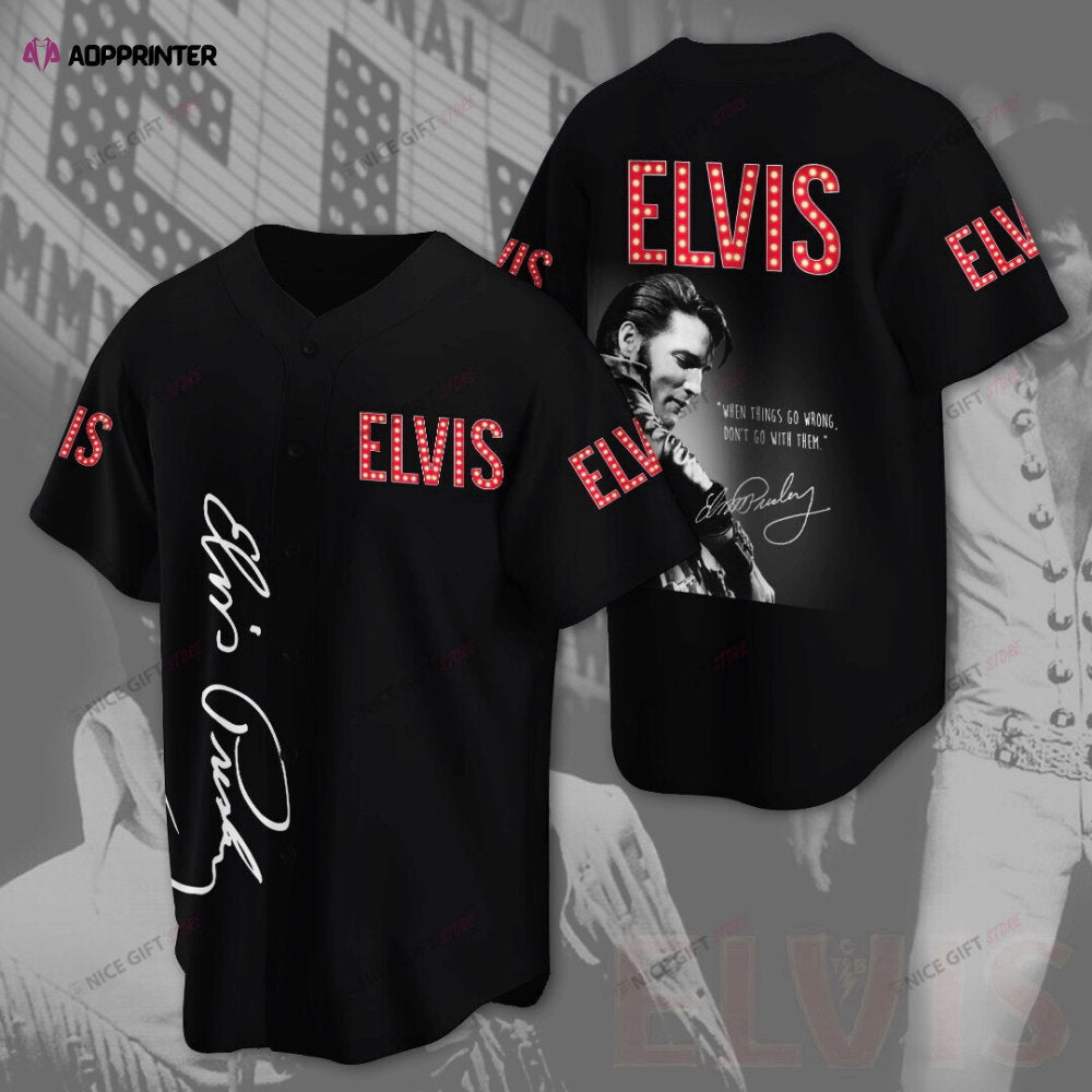 Stylish Elvis Presley Baseball Jersey 3D Printed Design baseball jersey product view 1