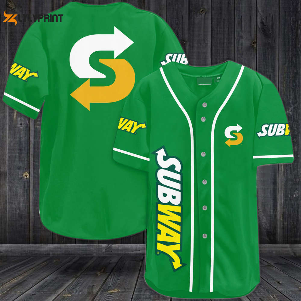 Subway Baseball Jersey - lylyprint.com baseball jersey product view 1