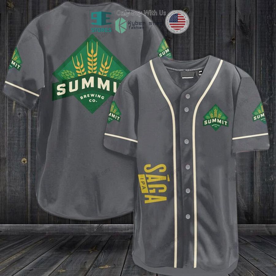 BEST Summit Saga logo grey Baseball Jersey baseball jersey product view 1