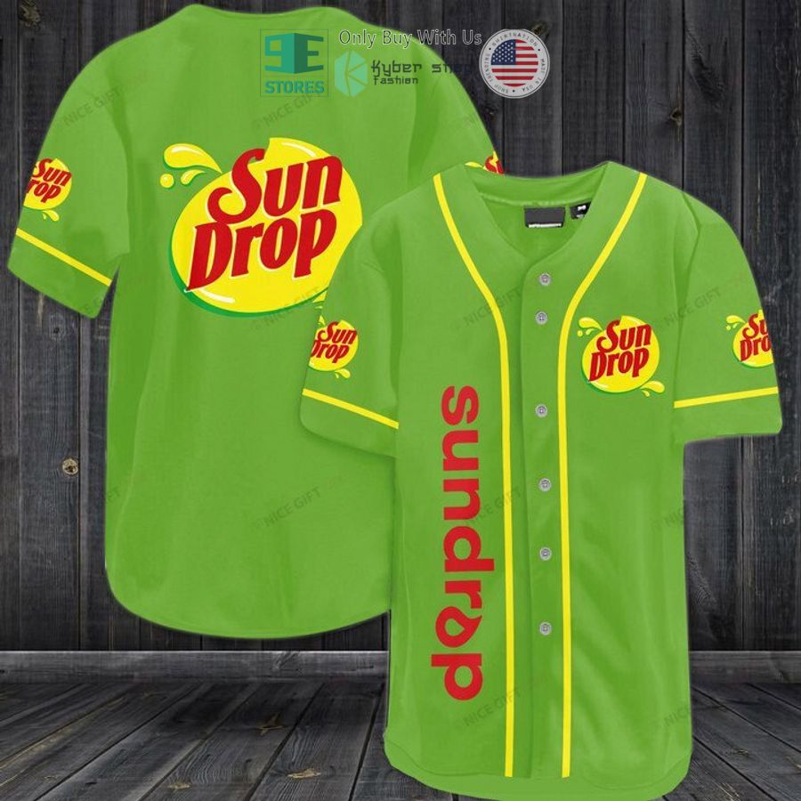BEST Sun Drop logo green Baseball Jersey baseball jersey product view 1