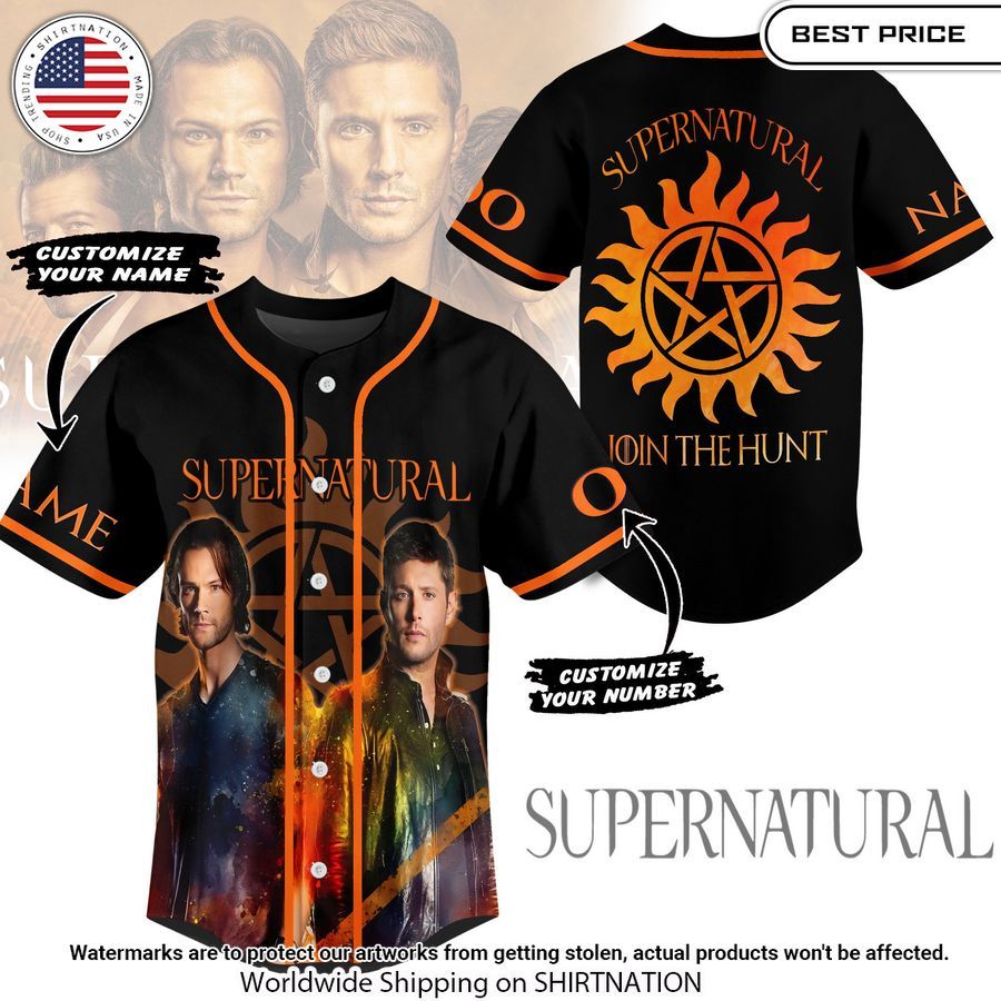 Supernatural Join The Hunt Custom Baseball Jersey baseball jersey product view 1