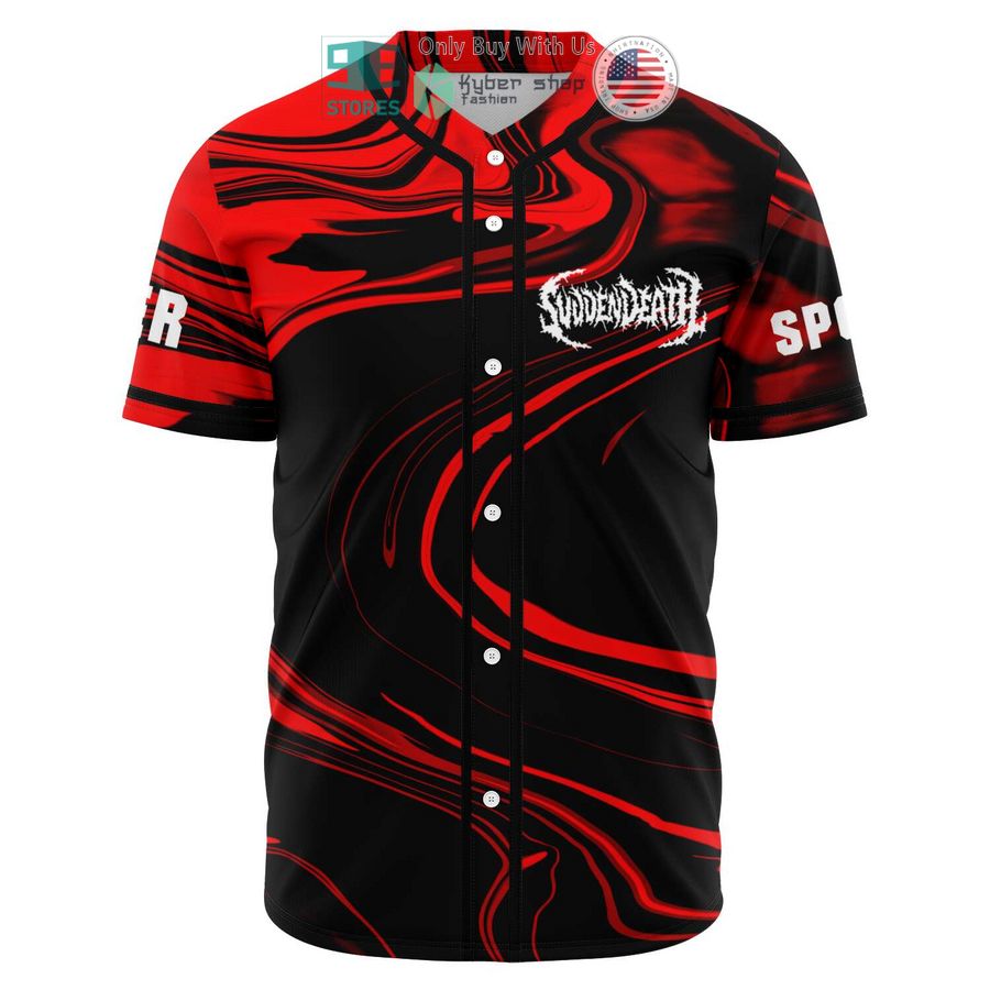 BEST Svdden Death logo black red Baseball Jersey baseball jersey product view 1