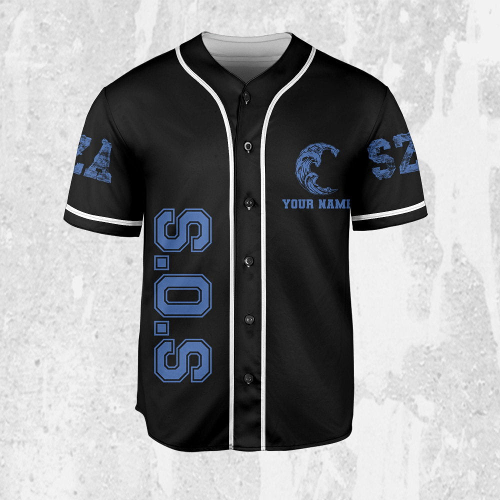 SZA Retro Vintage SOS Baseball Jersey - New Album Merch & Tour 2023 - Aopprinter baseball jersey product view 2