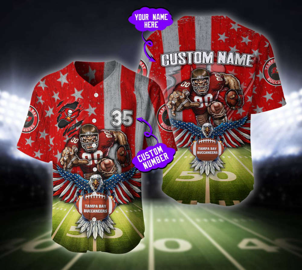 Tampa Bay Buccaneers Baseball Jersey Custom Name And Number Gift For Men Women - lylyprint.com baseball jersey product view 2